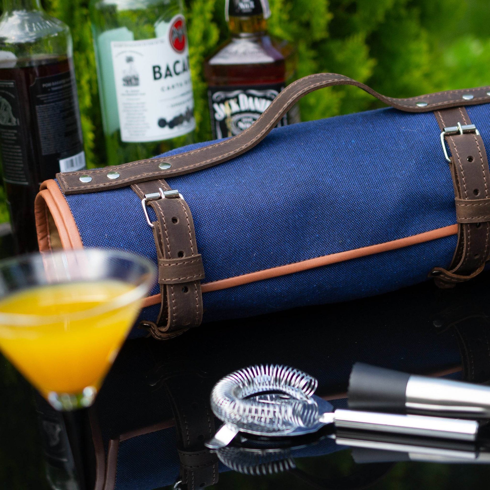Bartender Tool Bag – Canvas with Leather Accents - Chefrollbag