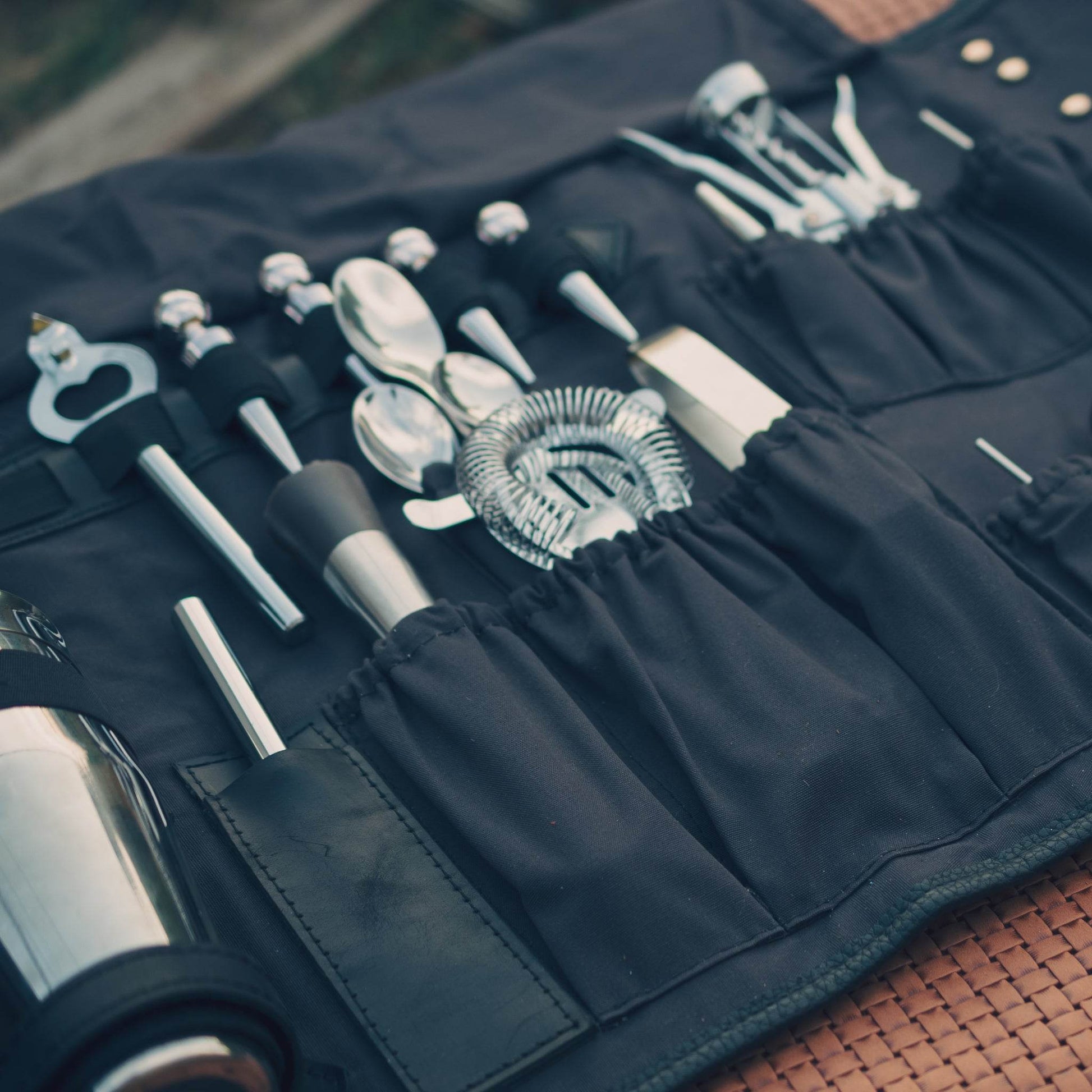 Bartender Tool Bag – Canvas with Leather Accents - Chefrollbag