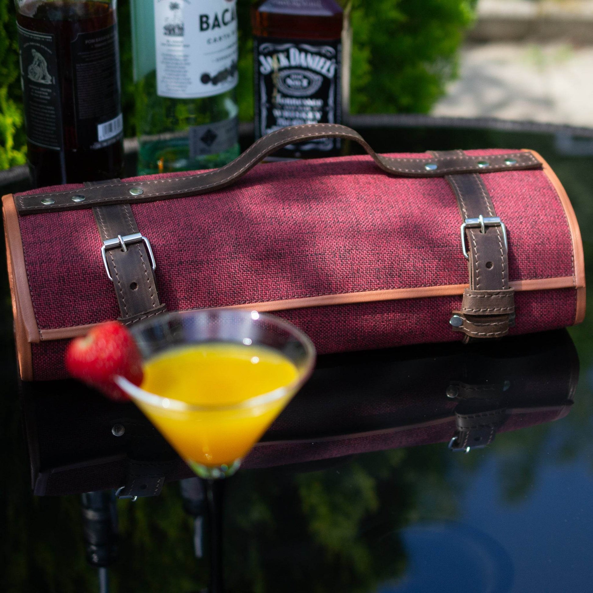Bartender Tool Bag – Canvas with Leather Accents - Chefrollbag