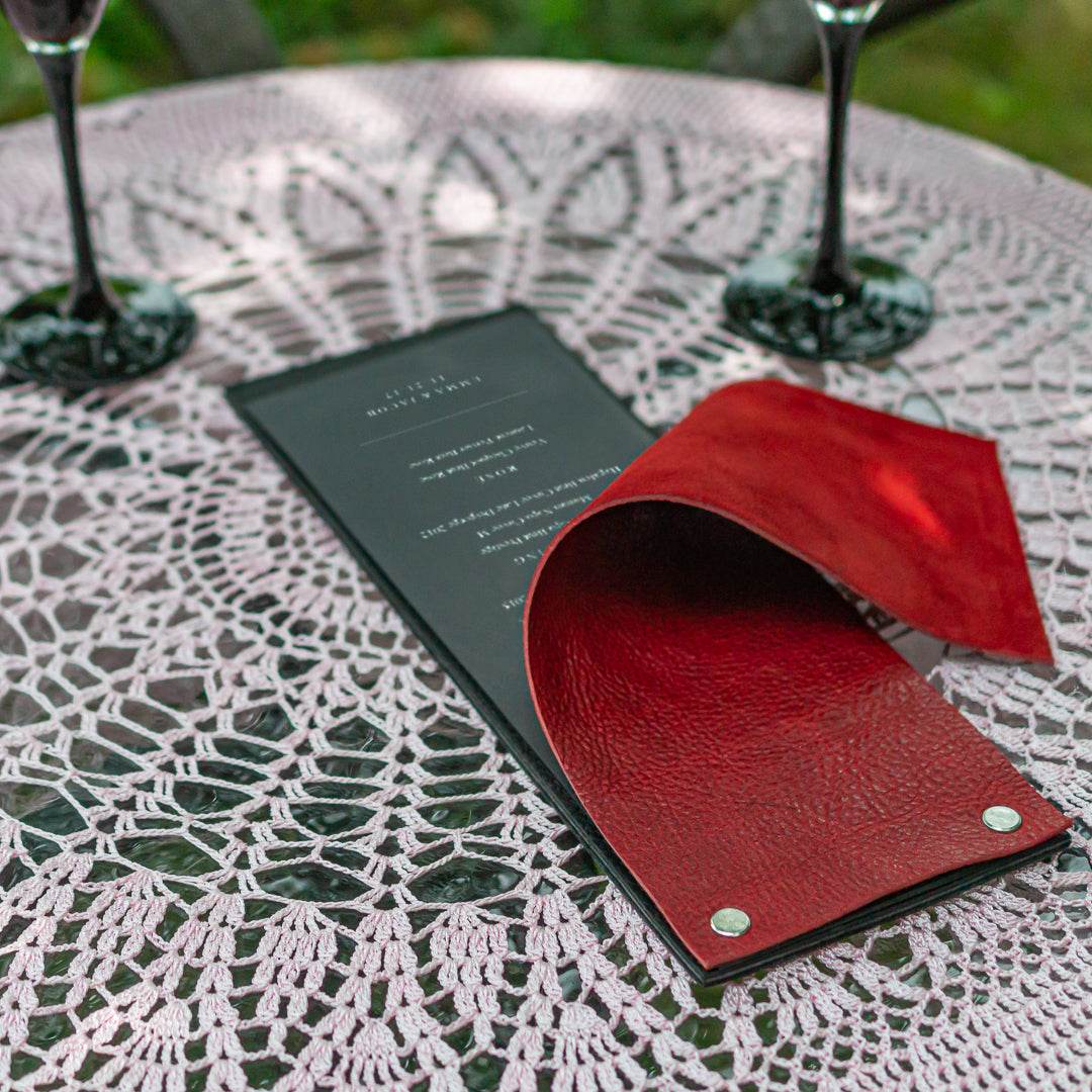 Leather Cocktail Menu – Elegant & Customizable Menu Cover - Chefrollbag
