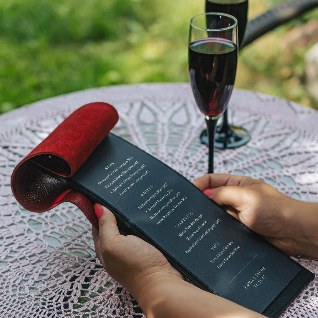 Leather Cocktail Menu – Elegant & Customizable Menu Cover - Chefrollbag