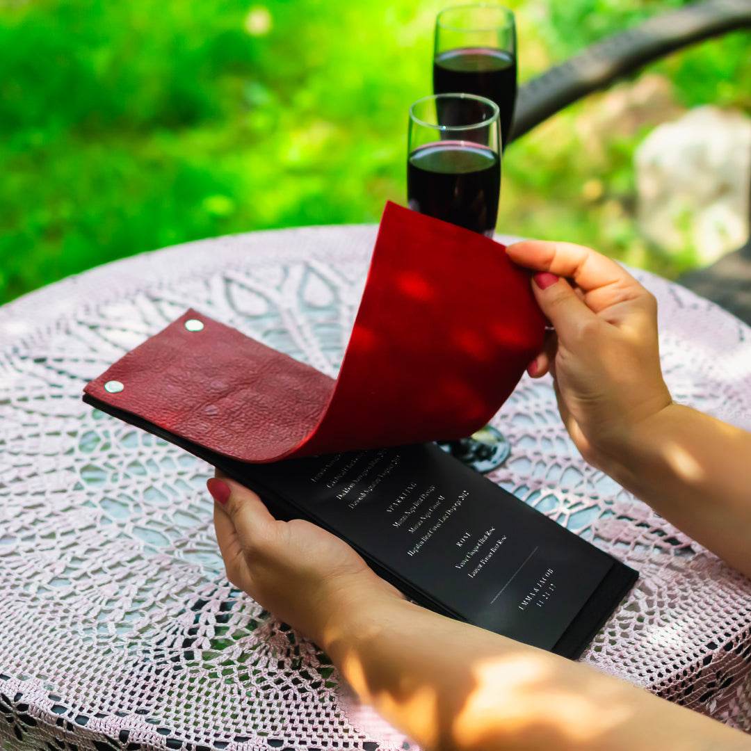 Leather Cocktail Menu – Elegant & Customizable Menu Cover - Chefrollbag