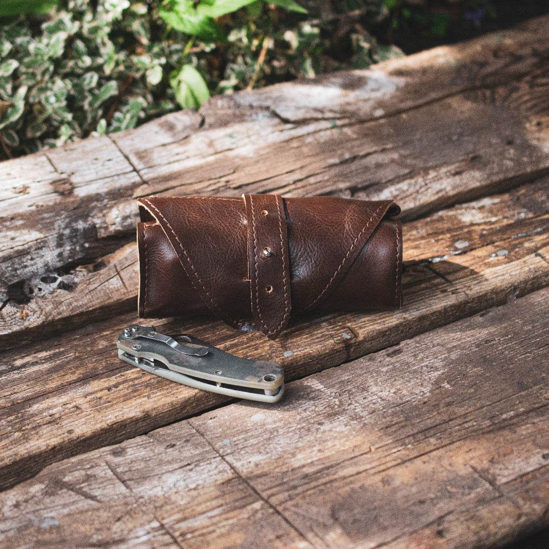 Pocket Knife Roll – Soft Leather Organizer for Your Favorite Blades - Chefrollbag