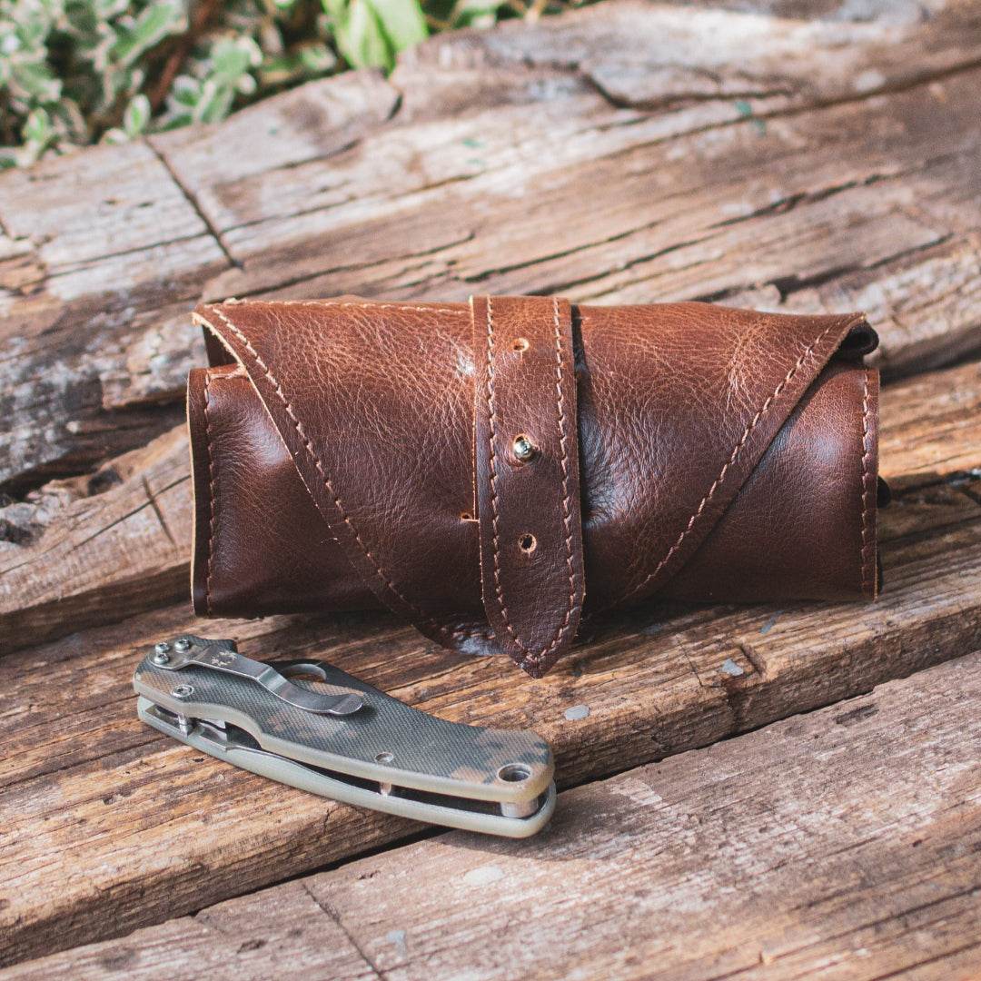 Pocket Knife Roll – Soft Leather Organizer for Your Favorite Blades - Chefrollbag