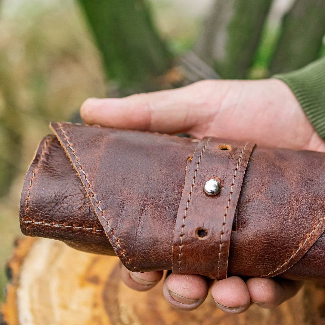 Pocket Knife Roll – Soft Leather Organizer for Your Favorite Blades - Chefrollbag